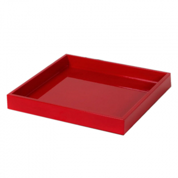 Mini Size Tray, square, paint Lacquer red